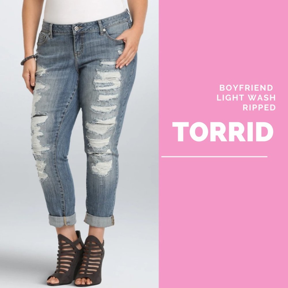 🌹 Torrid Light Wash Premium Boyfriend Jeans 16R